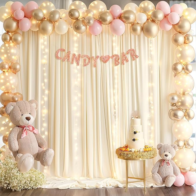 Light Champagne Backdrop Curtains - Image 4