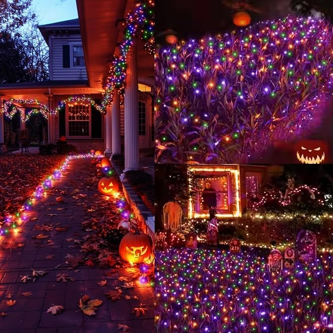 LAMPHOME 33ft Halloween Decorative Mini Lights, 100 LED Clear Wire Fairy Starry - Image 5