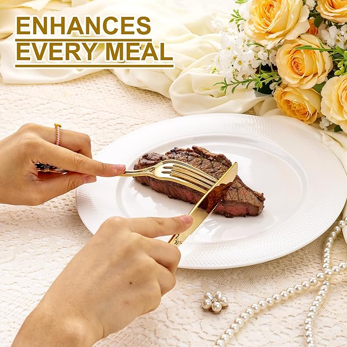 200PCS Gold Plastic Silverware - Image 8