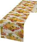 Autumn Table Runner, Seasonal Pumpkins Thanksgiving Kitchen Dining Table by Unknown
