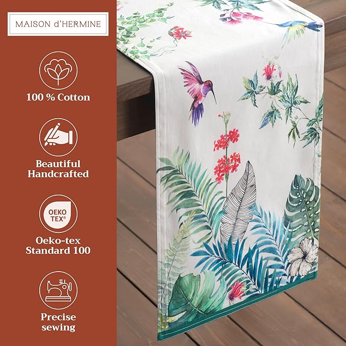 Maison d' Hermine Table Runner 100% Cotton Single Layer Table Runners 72 inches - Image 2