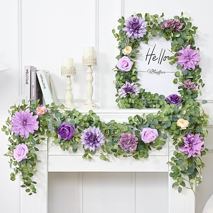 Waipfaru Flower Garland, 6.07Ft Eucalyptus Garland - Image 5