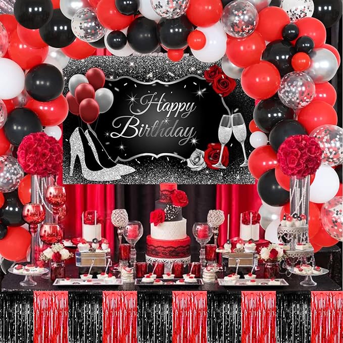4 Pack 29x108 Inch Metallic Foil Fringe Tinsel Table Skirts - Image 6