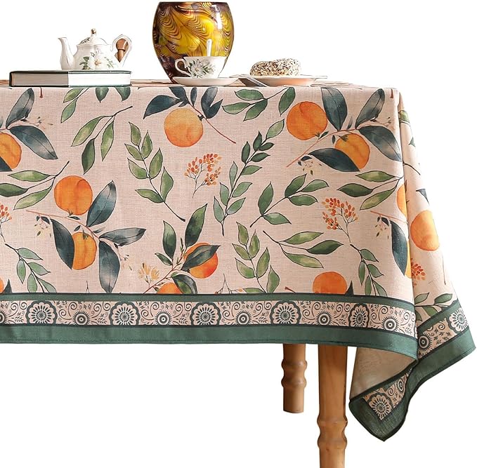 patdrea Designer Vintage Linen Rectangle Extra Long Table Cloth, Framhouse by Welcometopatdrea