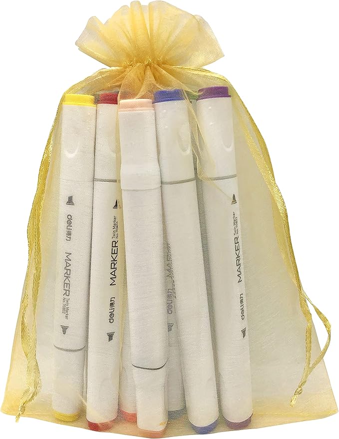 100pcs Gold Organza Gift Bags 6x9 Inch Mesh Drawstring Pouch Jewelry Bags - Image 4