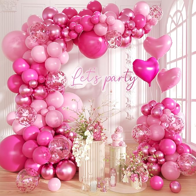 Hot Pink Balloon Garland Arch Kit by Futureferry