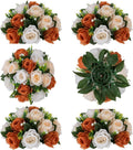 BLOSMON Terracotta Flowers for Wedding Centerpieces: 6 Pcs Fake Rose Kissing by Blosmon