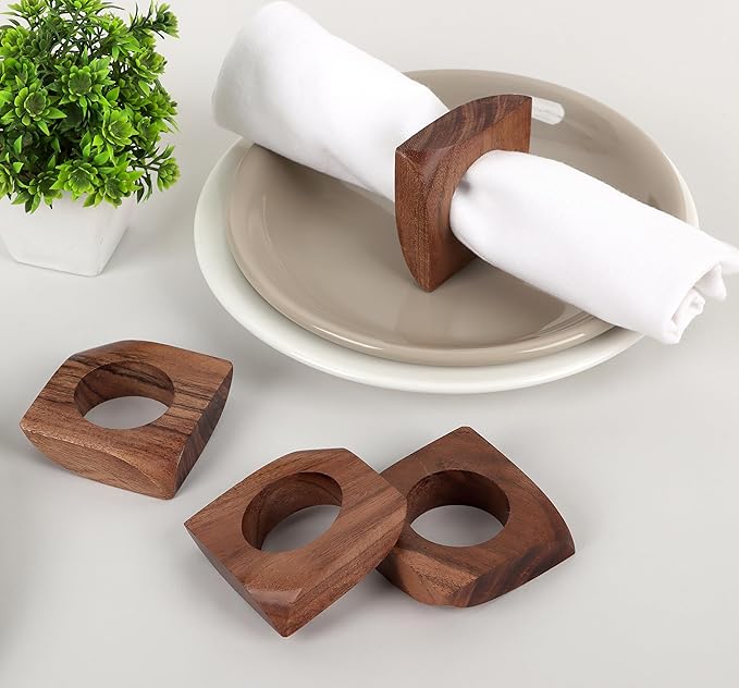 Wooden Napkin Rings Set of 12 Fall Decor - Image 6