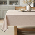 MIULEE Natural-Black Linen Tablecloth 60x84 Inch Rectangle Table Cloth by MIULEE
