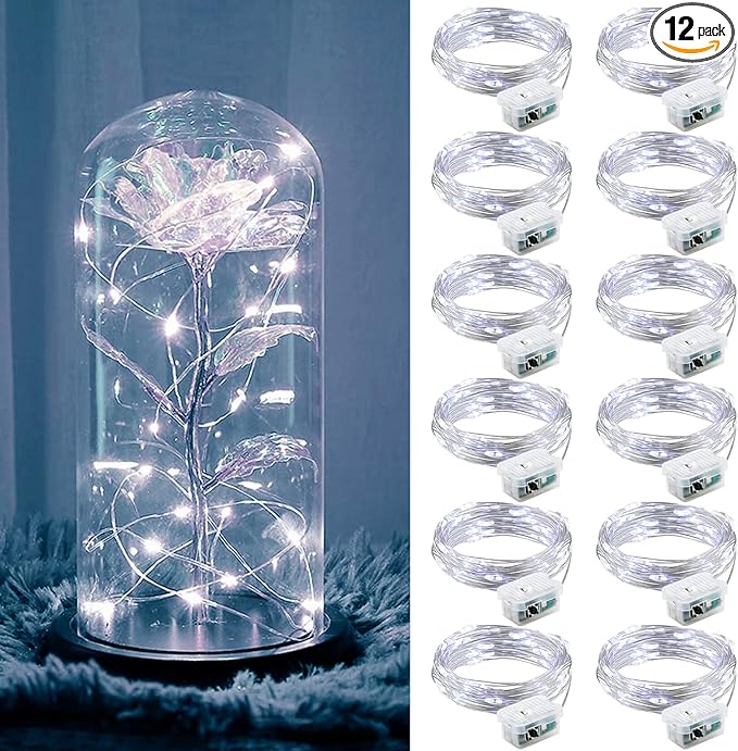ZGWJ 12 Pack Fairy Lights Battery Operated, 7ft 20 Mini LED Fairy String Lights by ZGWJ