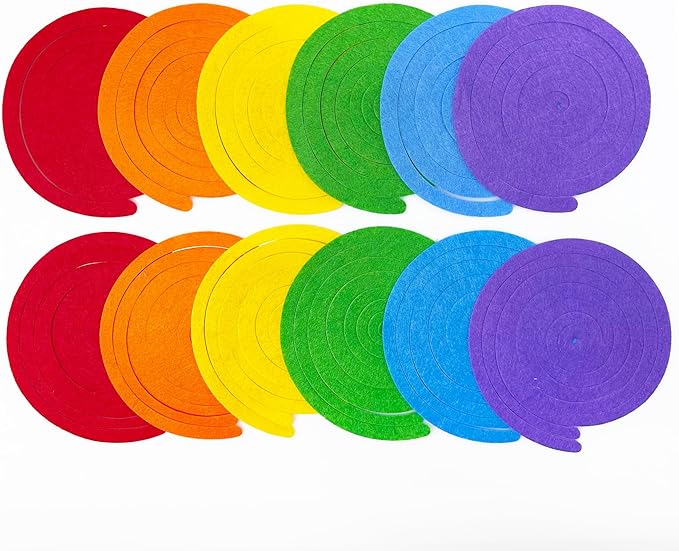 36 Pcs Rainbow Hanging Swirl Decorations Colorful Felt Swirl Streamer Spiral - Image 4
