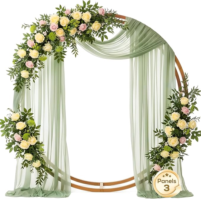 Wedding Arch Draping Fabric 29" x 19Ft Sheer Drapes by IONTACH