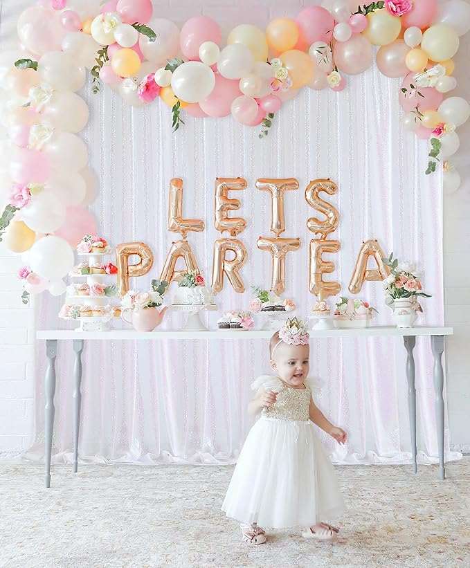 White Iridescent Sequin Backdrop 7ft x 7ft Glitter Photo Booth Black Backdrop - Image 4
