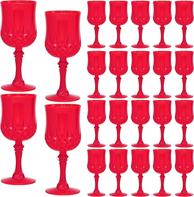 JLYLOL Plastic Vintage Wine Glasses 7OZ Plastic Goblets Vintage Drinking by JLYLOL