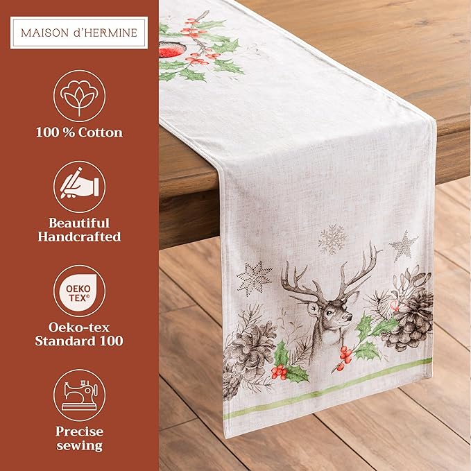 Maison d' Hermine Table Runner 100% Cotton Double Layer Table Runners 108 - Image 2
