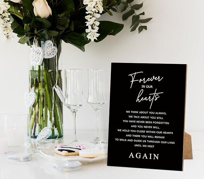 Funeral Sign, 8x11 Black Minimalist Style Loss of Loved One Memorial Sign - Image 3