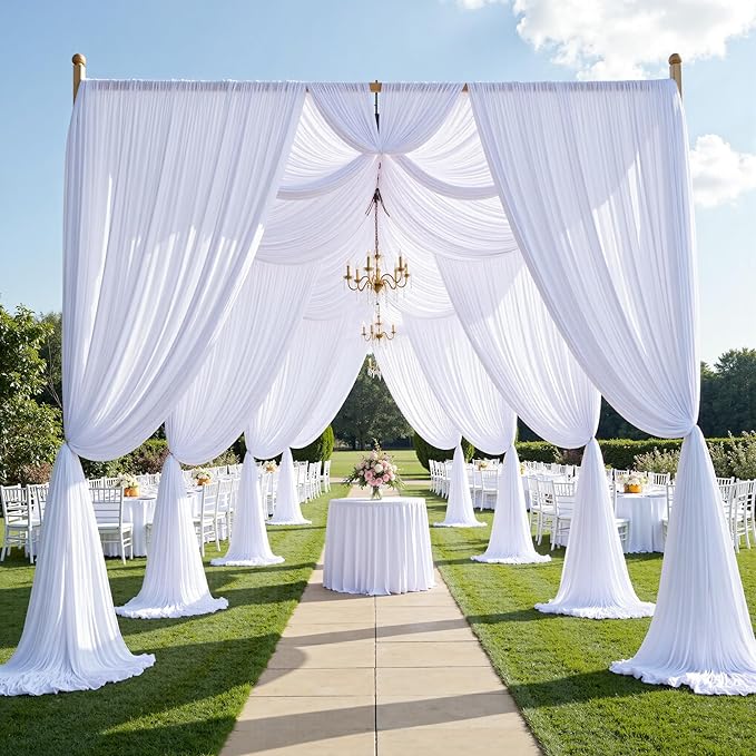 PartyVillage 40ft×15ft White Backdrop Curtain - Image 7