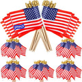 200pcs Small American Flags on Stick, Handheld 4 x 6 Inchs Mini American Flags by Unknown