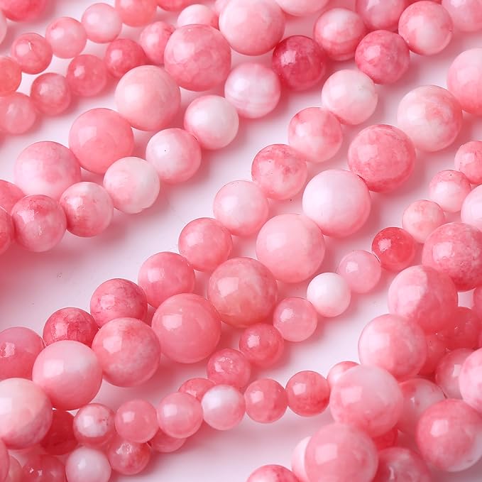 Pink Persian Jade Stone Beads Gemstone Round Crystal Energy Jade Beads Stone - Image 4