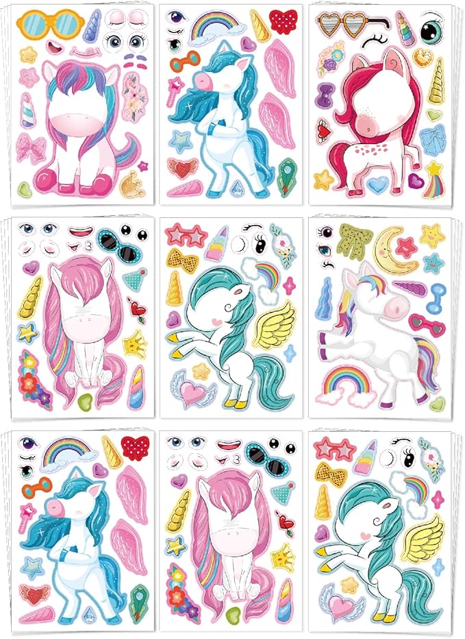 Aowplc 30 Sheets Make a Unicorn Stickers by Aowplc