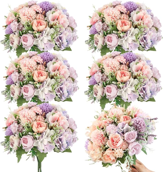 Tigeen Artificial Flowers Artificial Peonies Silk Flowers Faux Peony Fake Peony by Tigeen