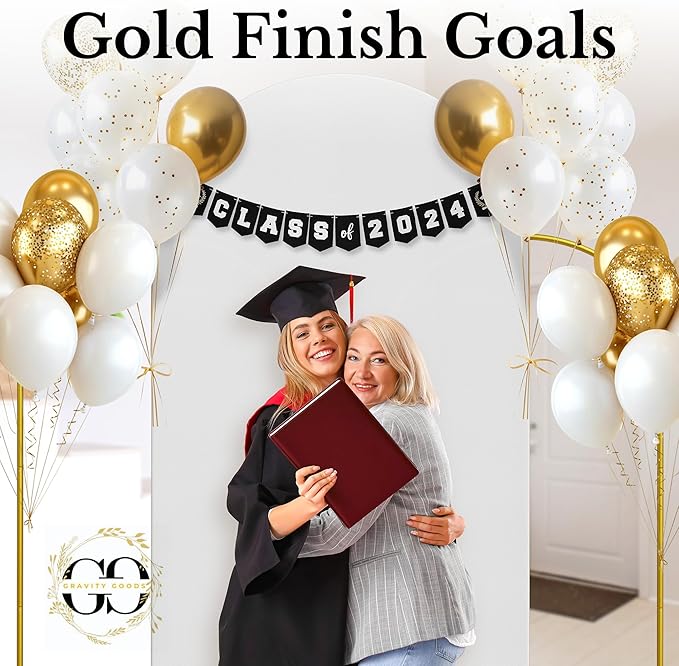 Metal Arch Backdrop Stand and Cover Set – 3 Gold Frames - Image 7