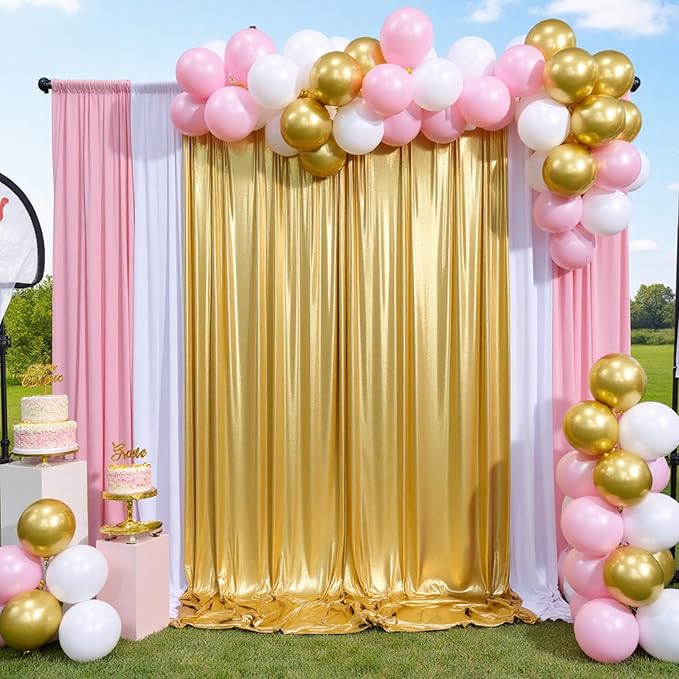 30ft x 10ft Gold Sequin Backdrop Curtain - Image 8