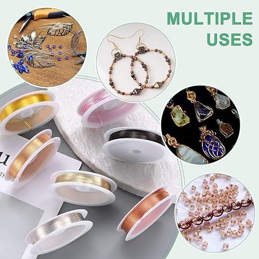 0.6 mm/22 Gauge Copper Wire for Jewelry Making, 13.1FT Copper Beading Craft - Image 6
