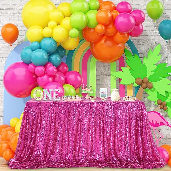 QueenDream Rectangular Sequin Tablecloth 90 x 132 inch Sparkly Patio Table Cloth - Image 4