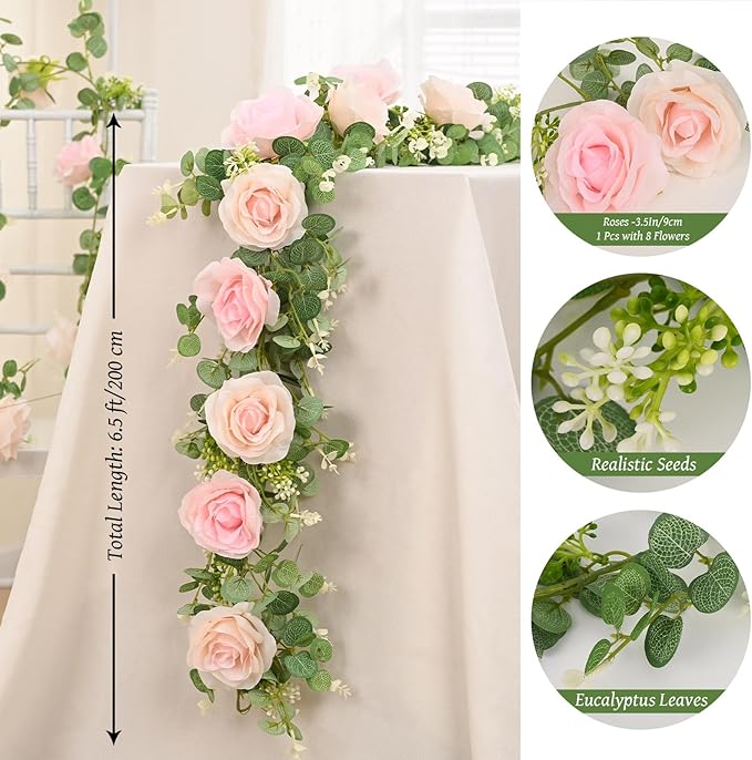 Dolicer 2Pcs 13Ft Artificial Eucalyptus Garlands - Image 5