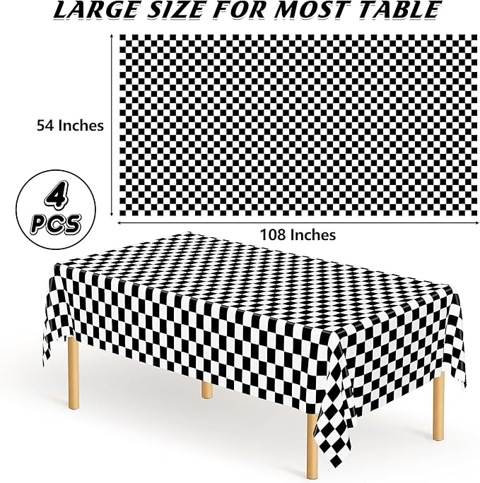 QZYL 4Pack Plastic Table Cloth Disposable - Image 2
