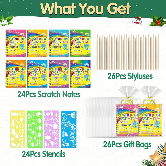 ZMLM Rainbow Scratch Party Favors Kids: Birthday Gifts Toy Bulk Scratch Art - Image 2
