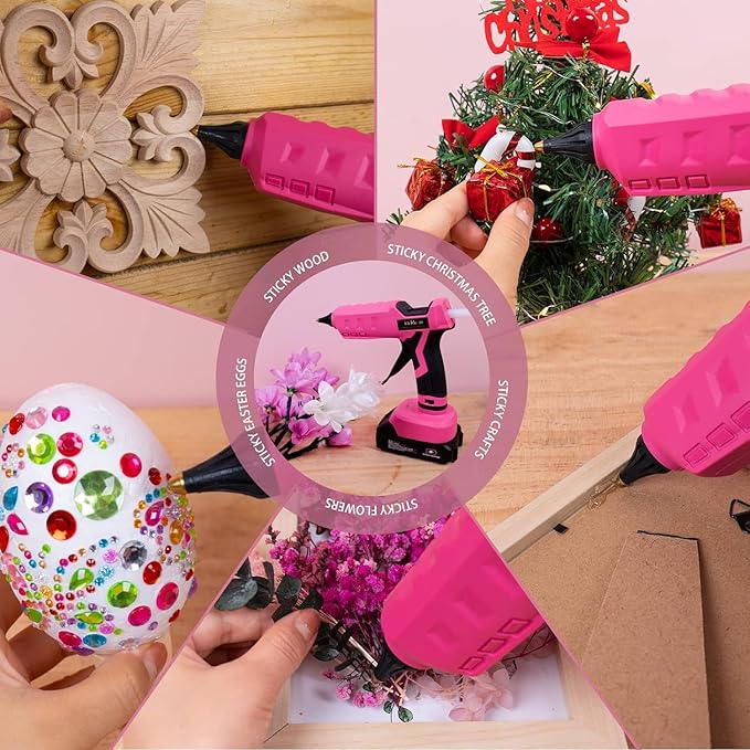 Hot Glue Gun, 20V Pink Cordless Glue Gun - Image 7