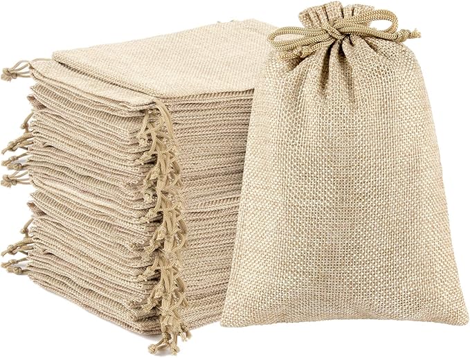 ANPHSIN 75 Pcs Small Burlap Gift Bags by ANPHSIN
