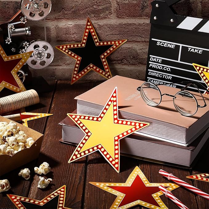 Geosar 90 pcs Movie Star Cardboard Red Carpet Awards Night Cutouts Confetti - Image 3