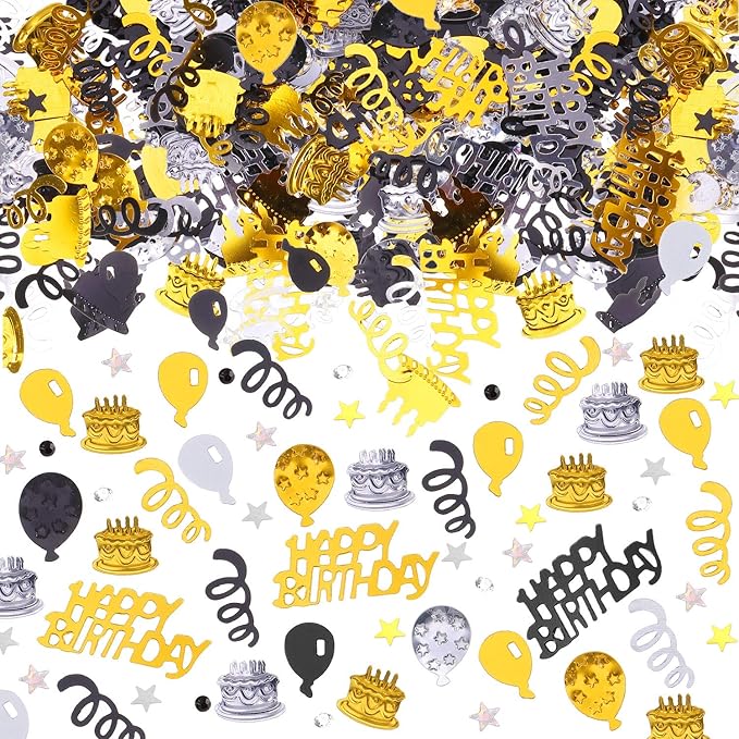 WILLBOND 3000 Pieces Happy Birthday Confetti Birthday Party Cake Confetti by Willbond+Technology+Limited