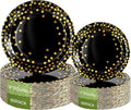 Lullaby 120PCS Black Paper Plates, Disposable Graduation Plates by LULLABY