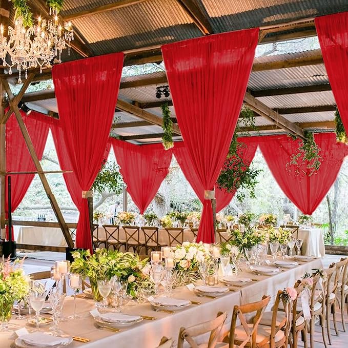 MODFUNS Ceiling Draping Red Ceiling Drapes - Image 6
