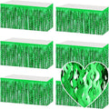 6 Pack 29x108 Inch Green Wave Foil Fringe Table Skirts Metallic Banner by Mebiornt