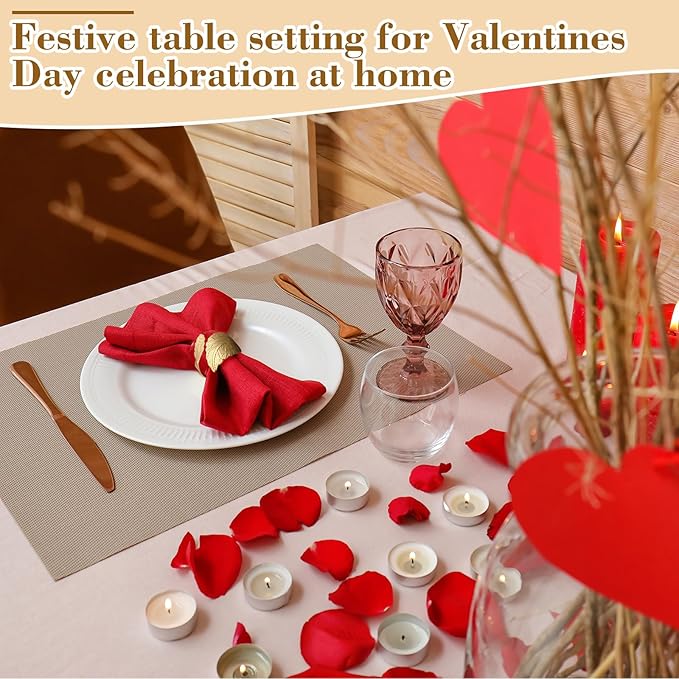 Bokon 50 Pcs Gold Napkin Rings Metal Leaf Napkin Holders Delicate Rings Bulk - Image 6