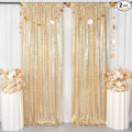 ShinyBeauty Sequin Gold Backdrop Curtains 2PCS Light Gold Glitter Background by ShinyBeauty