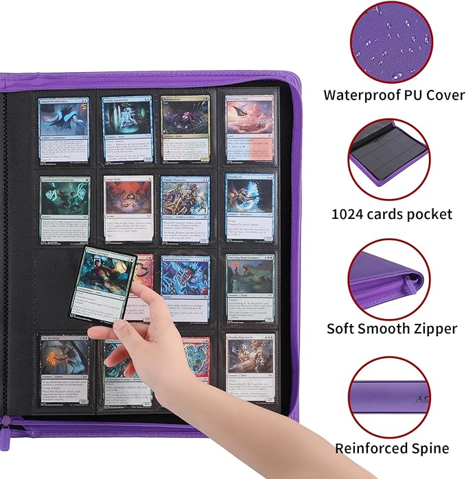 Snekdy premium 1024-pocket trading card binder, 16-pocket cards album, - Image 2