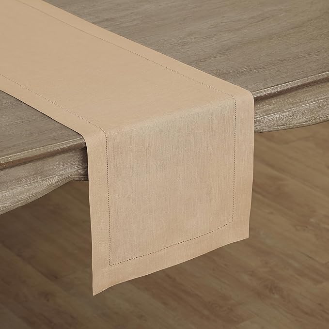 Solino Home Linen Beige Table Runner 72 Inches Long by SolinoHome