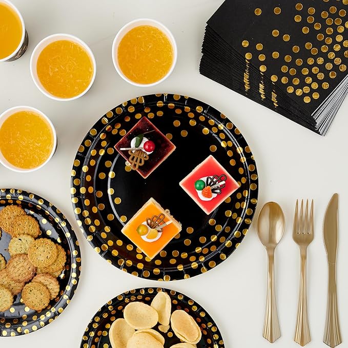 Black and Gold Party Supplies - Image 6