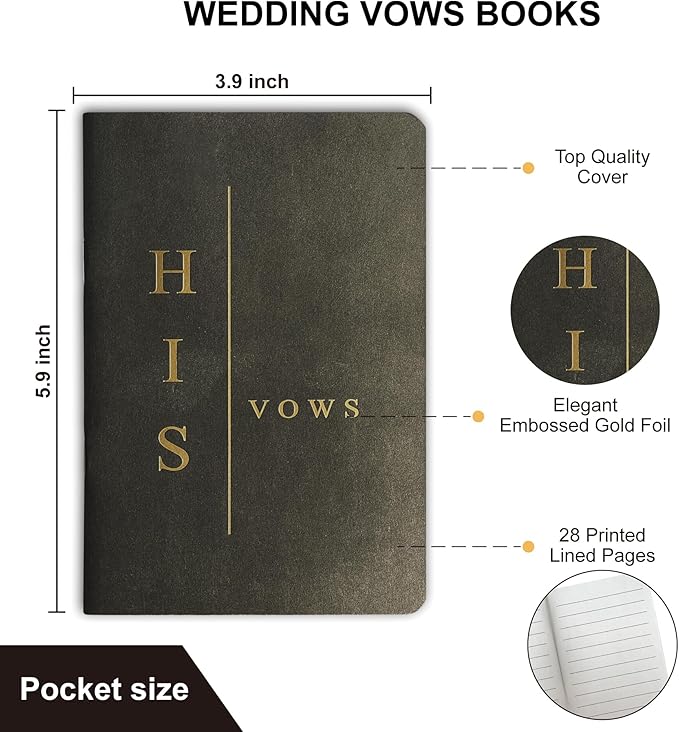 Wedding Vow Books His and Hers, Wedding Registry Gifts Ideas - Image 3