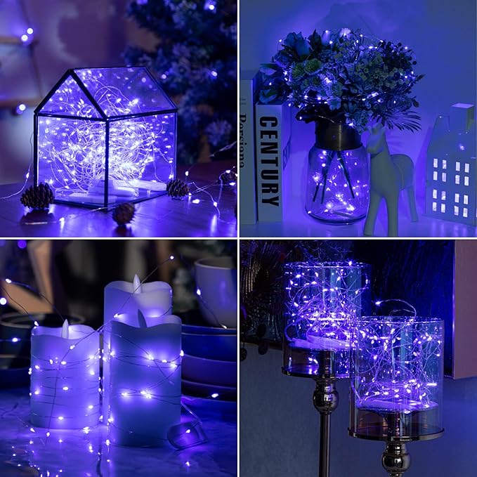 HXWEIYE 12 Pack 7ft 20LED Blue Fairy Lights Battery Operated - Image 5