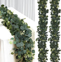 Eucalyptus Garland with Lights, Artificial Faux Eucalyptus Leaves Greenery Vines by Unknown