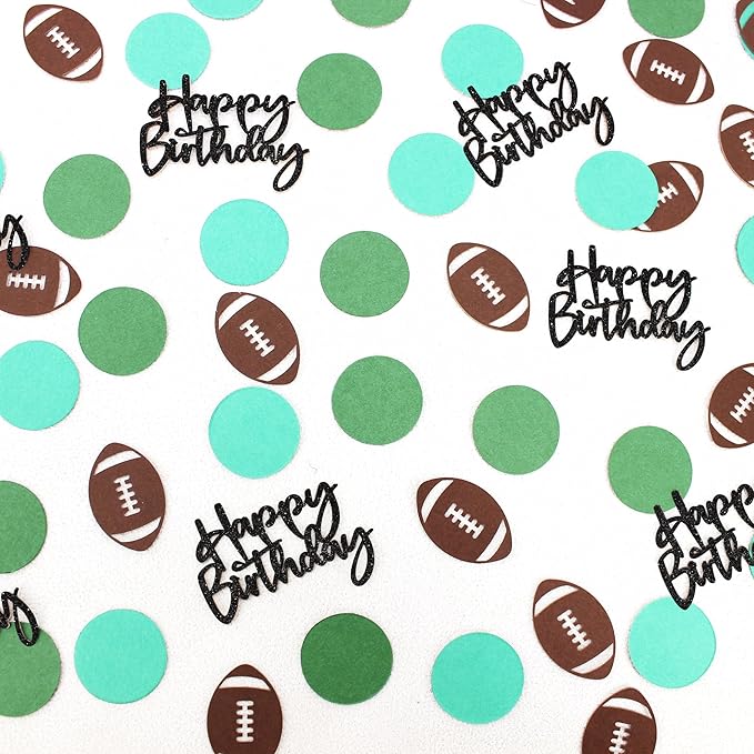 250PC Football Happy Birthday Confetti, Football Birthday Party Decorations - Image 3