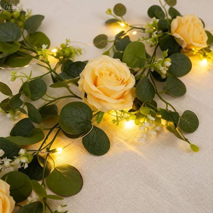 2 Pack 5.9 FT Artificial Flower Garland - Image 5