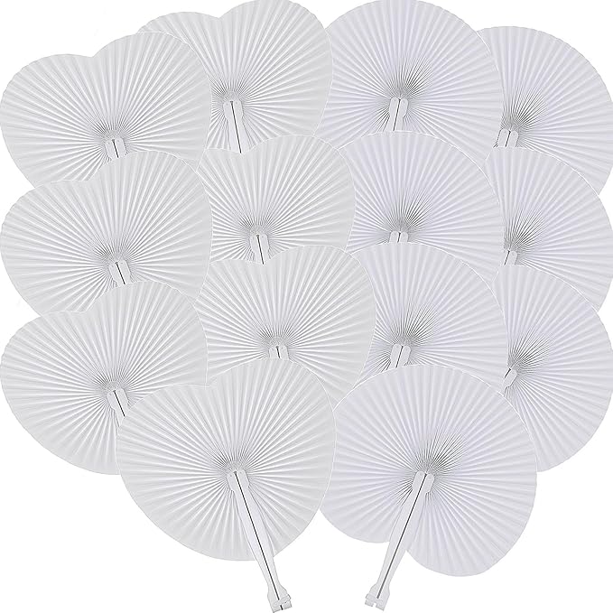 12 Pcs Decorative Paper Folding Hand Fans Handheld by Bestage